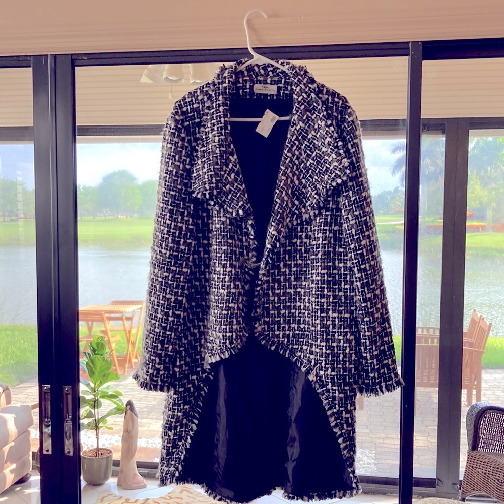 Tuxedo style wool tweed jacket